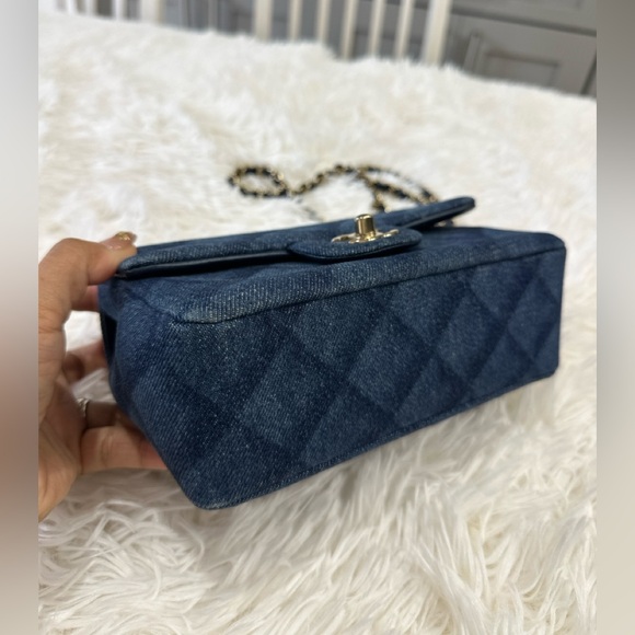 CHANEL Dark Denim Mini Classic Flap - Picture 6 of 11
